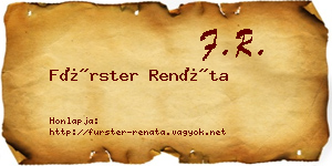 Fürster Renáta névjegykártya